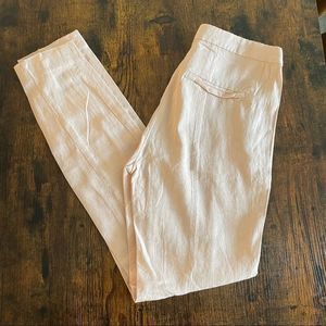 ZARA Basic Pastel Pink Paisley Print Zipper Dress Pants